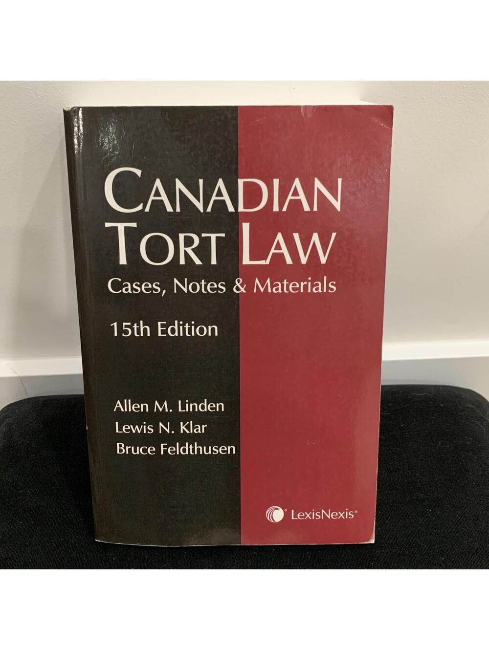 Lexisnexis Canadian Tort Law 15th Edition Textbook EUC